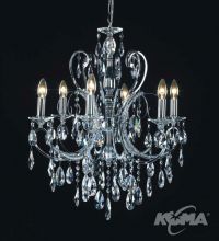 Barocco lampa wisząca żyrandol krysztalowy 6x40W E14 chrom
